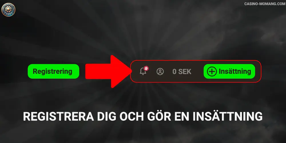 Registrera dig och gör en insättning Momang Casino